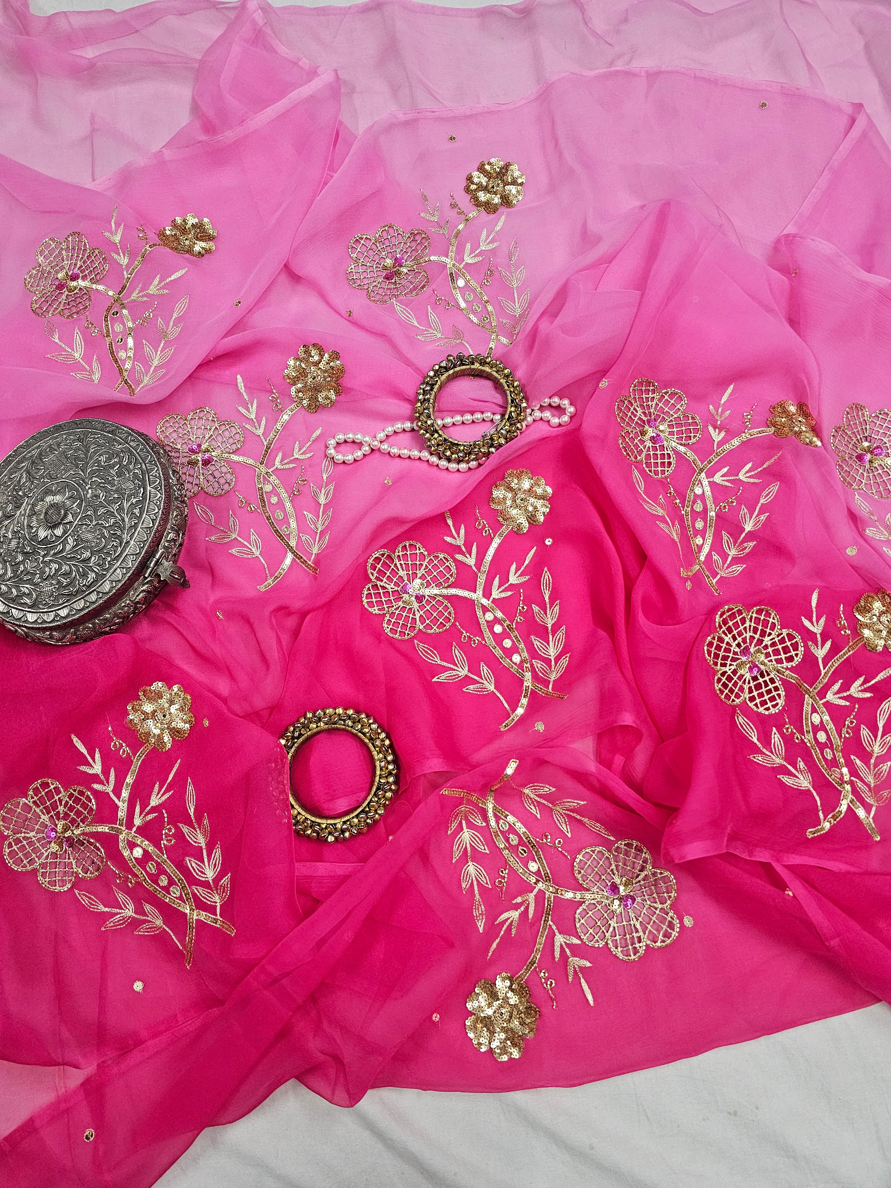 GULABI NOOR CHIFFON SAARE