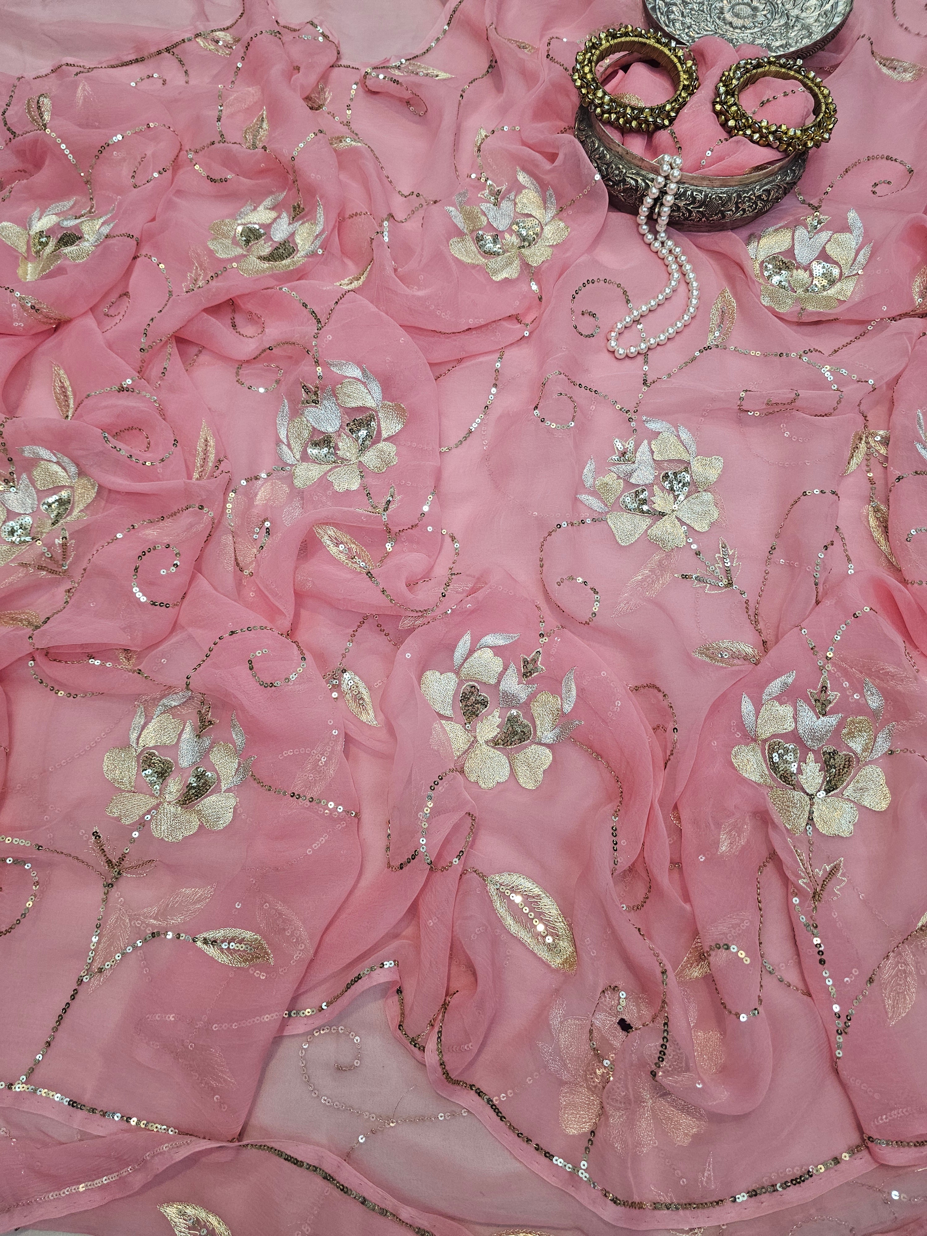 ZARI GULZAAR CHIFFON SAARE