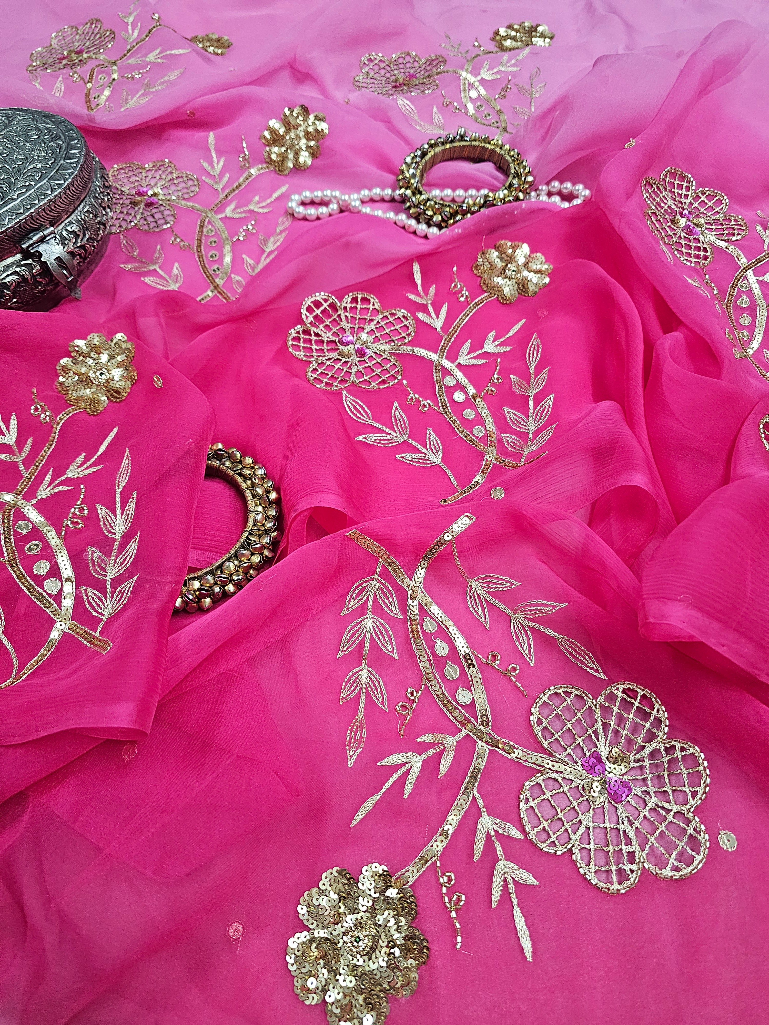 GULABI NOOR CHIFFON SAARE