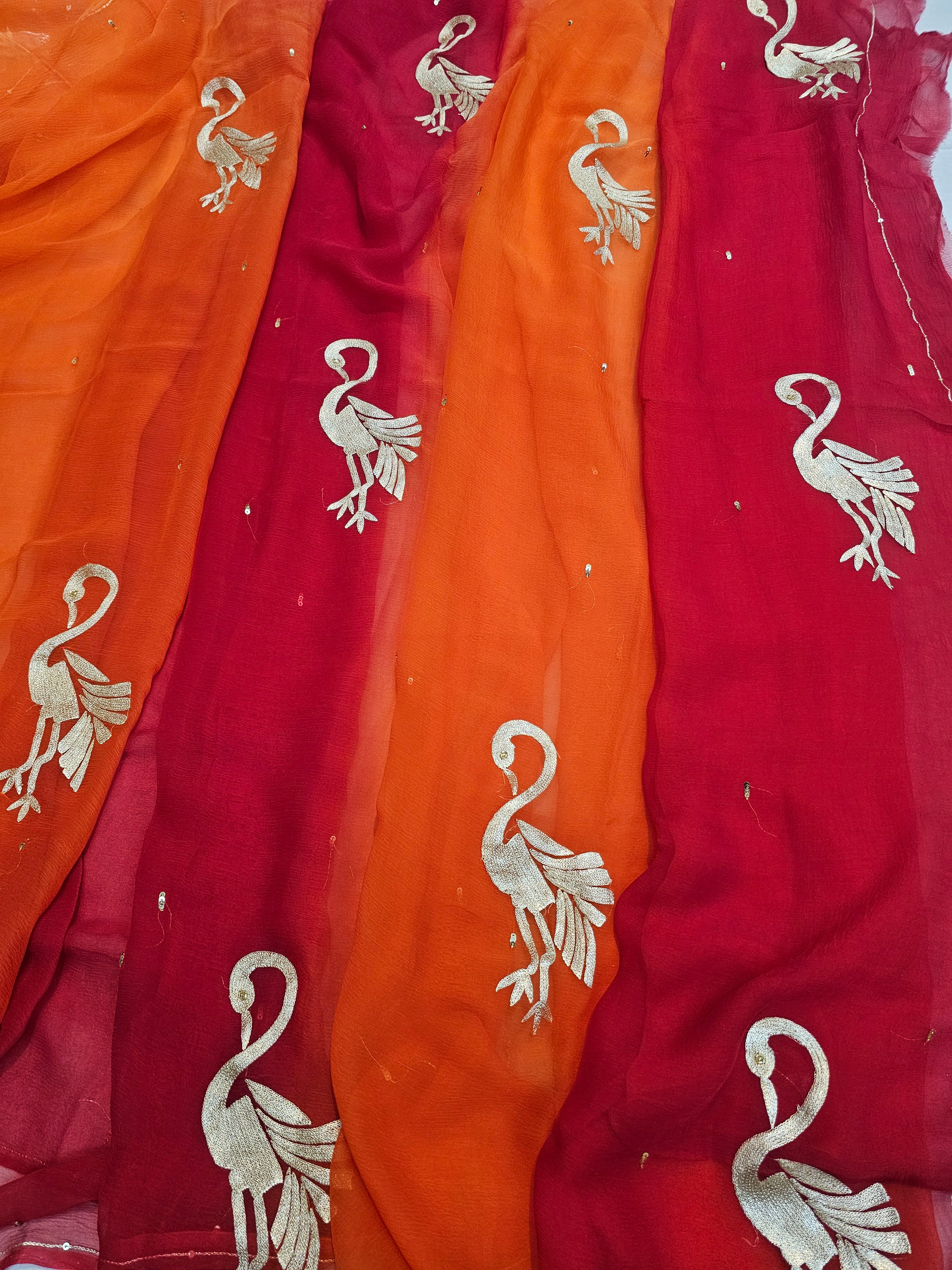 FLAMINGO MOTIF CHIFFON SAARE