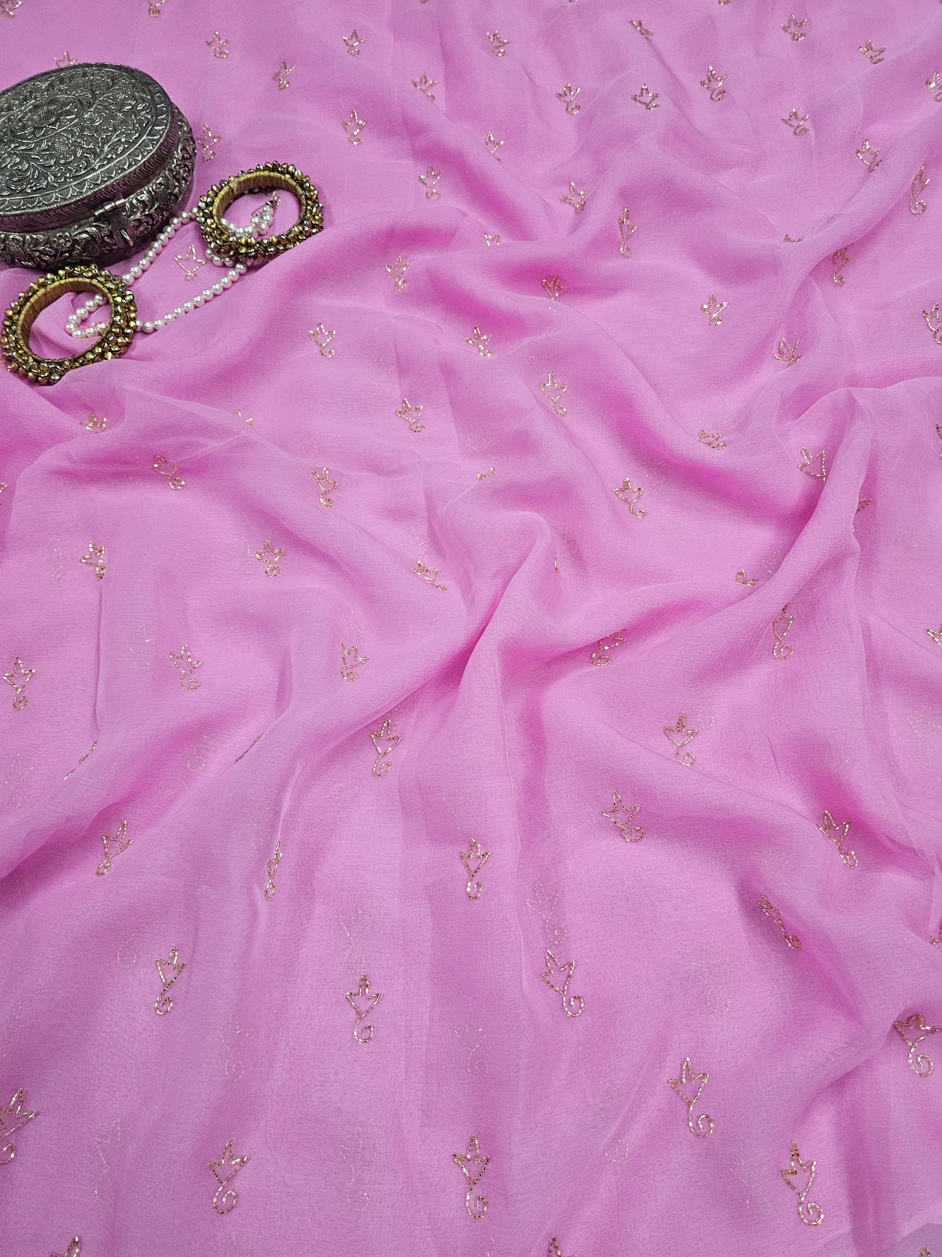 KARDANA LEAF CHIFFON SAARE